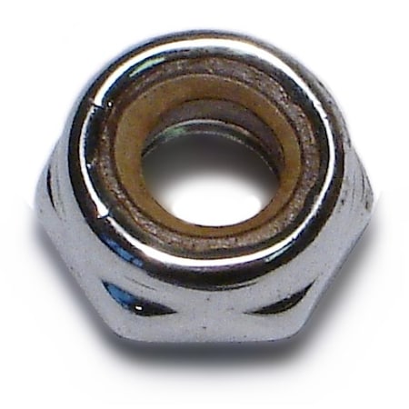 Midwest Fastener Lock Nut, 1/4"-28, Steel, Chrome Plated, 10 PK 30152